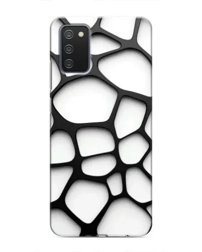 Чехол для Samsung Galaxy A03s с картинкой «Белая объемная сетка»