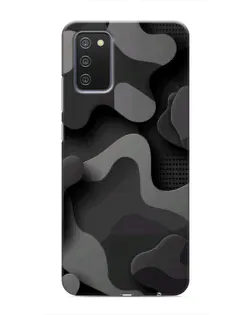 Чехол для Samsung Galaxy A03s с картинкой «Темный абстрактный камуфляж»