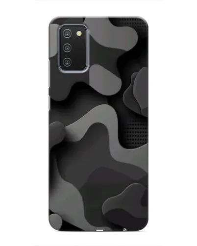 Чехол для Samsung Galaxy A03s с картинкой «Темный абстрактный камуфляж»