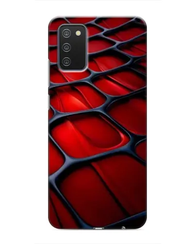 Чехол для Samsung Galaxy A03s с картинкой «Красная глянцевая сетка»