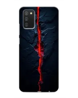 Чехол для Samsung Galaxy A03s с картинкой «Kрасная лавовая трещина»