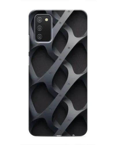 Чехол для Samsung Galaxy A03s с картинкой «Объемное серое плетение»