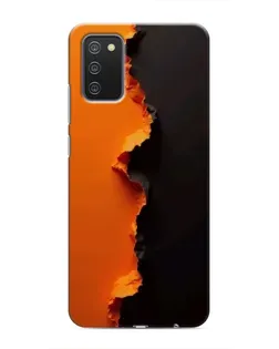 Чехол для Samsung Galaxy A03s с картинкой «Оранжевый разлом»