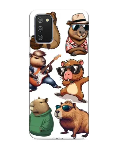 Чехол для Samsung Galaxy A03s с картинкой «Крутые капибары музыканты» Чехол для Samsung Galaxy A03s с картинкой «Крутые капибары музыканты»