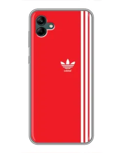 Чехол для Samsung Galaxy A04 с картинкой «Красный минимализм Adidas»
