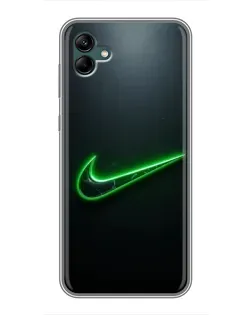 Чехол для Samsung Galaxy A04 с картинкой «Неоновый контур Nike»