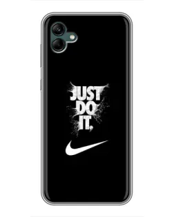 Чехол для Samsung Galaxy A04 с картинкой «Текстовый принт Nike»