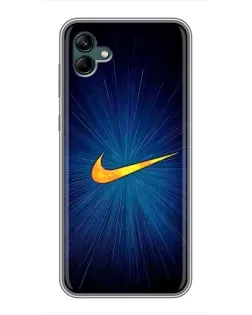 Чехол для Samsung Galaxy A04 с картинкой «Синий пульс Nike»