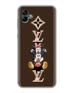 Чехол для Samsung Galaxy A04 с картинкой «LV и Микки Маус»