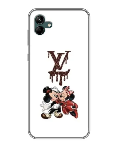 Чехол для Samsung Galaxy A04 с картинкой «LV и Микки Маус»