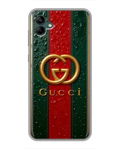 Чехол для Samsung Galaxy A04 с картинкой «Gucci — фирменная полоса и золото» Чехол для Samsung Galaxy A04 с картинкой «Gucci — фирменная полоса и золото»
