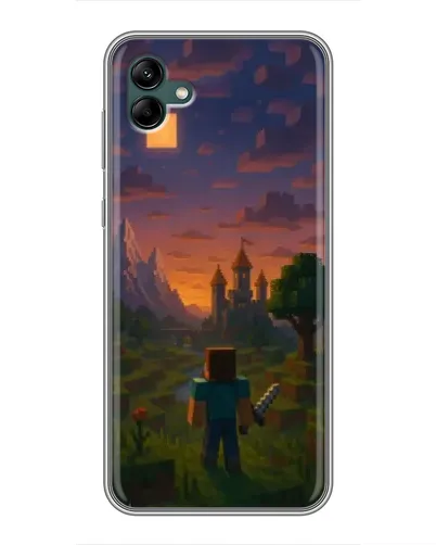 Чехол для Samsung Galaxy A04 с картинкой «Стив у башни» Чехол для Samsung Galaxy A04 с картинкой «Стив у башни»