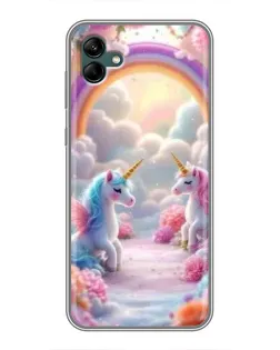 Чехол для Samsung Galaxy A04 с картинкой «Радуга и единороги» Чехол для Samsung Galaxy A04 с картинкой «Радуга и единороги»