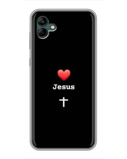 Чехол для Samsung Galaxy A04 с картинкой «Сердце - Jesus»