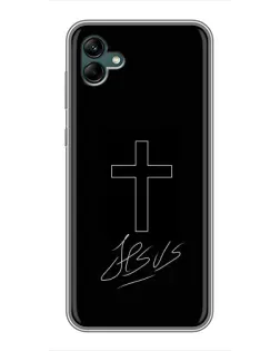 Чехол для Samsung Galaxy A04 с картинкой «Графический крест Jesus»