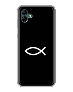 Чехол для Samsung Galaxy A04 с картинкой «Символ рыбы Jesus»