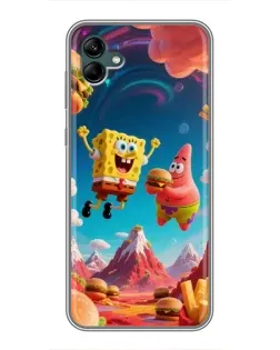 Чехол для Samsung Galaxy A04 с картинкой «Космический фастфуд»