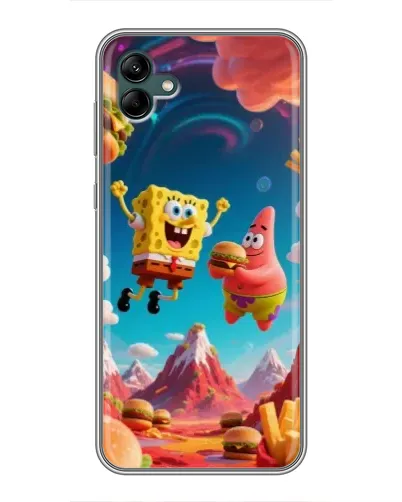 Чехол для Samsung Galaxy A04 с картинкой «Космический фастфуд»