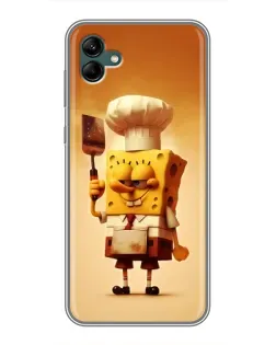Чехол для Samsung Galaxy A04 с картинкой «Губка Боб повар»