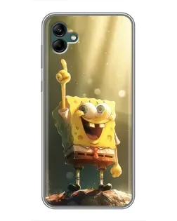 Чехол для Samsung Galaxy A04 с картинкой «Сияющий Спанч Боб»