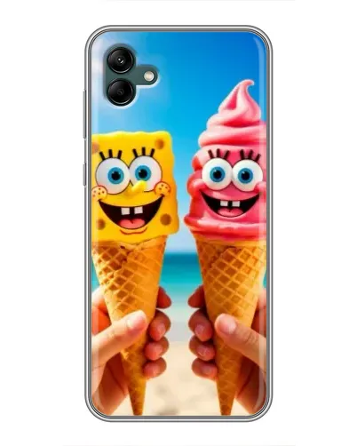 Чехол для Samsung Galaxy A04 с картинкой «Спанч Боб мороженое»