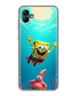 Чехол для Samsung Galaxy A04 с картинкой «Спанч Боб под водой»