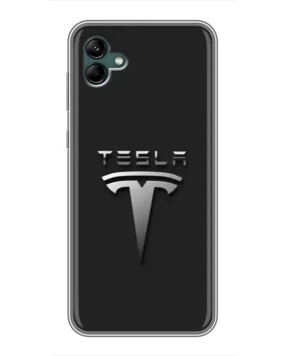 Чехол для Samsung Galaxy A04 с картинкой «Стальной логотип Tesla» Чехол для Samsung Galaxy A04 с картинкой «Стальной логотип Tesla»
