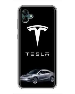 Чехол для Samsung Galaxy A04 с картинкой «Tesla Model Y»