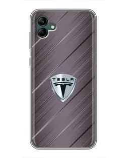 Чехол для Samsung Galaxy A04 с картинкой «Металлическая текстура Tesla»