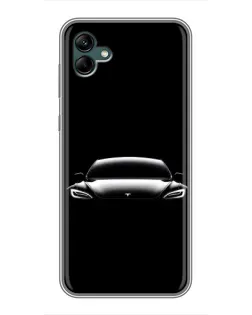 Чехол для Samsung Galaxy A04 с картинкой «Фары Tesla Night»