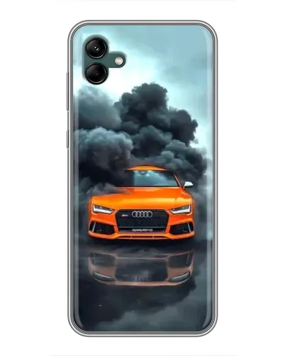 Чехол для Samsung Galaxy A04 с картинкой «Audi в облаках дыма»