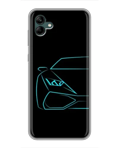Чехол для Samsung Galaxy A04 с картинкой «Голубой силуэт Lamborghini»