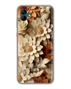 Чехол для Samsung Galaxy A04 с картинкой «Бежевый флористический декор» Чехол для Samsung Galaxy A04 с картинкой «Бежевый флористический декор»