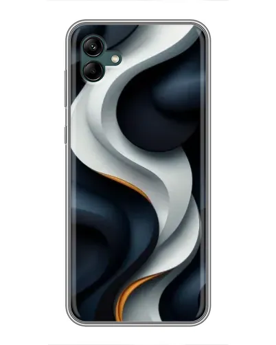Чехол для Samsung Galaxy A04 с картинкой «Объемные черно-белые ленты»