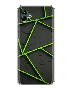 Чехол для Samsung Galaxy A04 с картинкой «Зеленые геометрические линии»