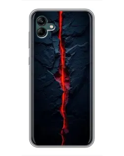 Чехол для Samsung Galaxy A04 с картинкой «Kрасная лавовая трещина»