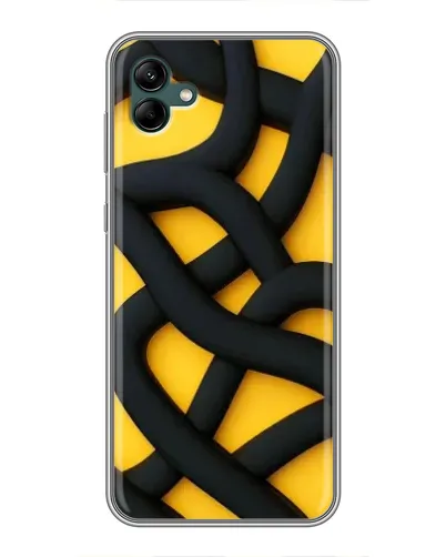 Чехол для Samsung Galaxy A04 с картинкой «Черное желтое переплетение»