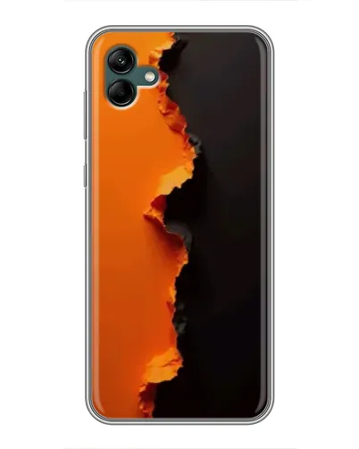 Чехол для Samsung Galaxy A04 с картинкой «Оранжевый разлом»