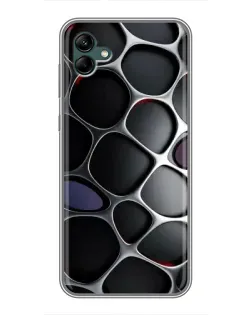 Чехол для Samsung Galaxy A04 с картинкой «Объемная темная решетка»