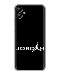 Чехол для Samsung Galaxy A04e (A042) с картинкой «Jordan White Logo»