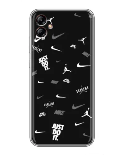 Чехол для Samsung Galaxy A04e (A042) с картинкой «Nike Black Pattern» Чехол для Samsung Galaxy A04e (A042) с картинкой «Nike Black Pattern»