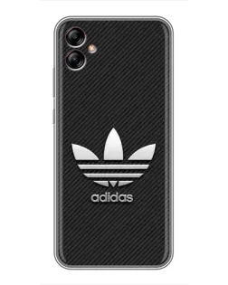 Чехол для Samsung Galaxy A04e (A042) с картинкой «Adidas Карбоновая текстура»