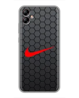 Чехол для Samsung Galaxy A04e (A042) с картинкой «Nike — карбоновая сетка»