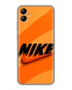 Чехол для Samsung Galaxy A04e (A042) с картинкой «Оранжевый драйв Nike»