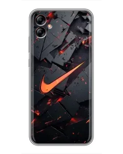 Чехол для Samsung Galaxy A04e (A042) с картинкой «Nike — эффект разломов»