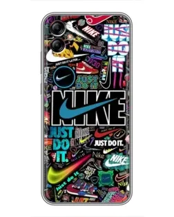 Чехол для Samsung Galaxy A04e (A042) с картинкой «Яркий коллаж Nike»
