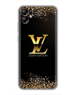Чехол для Samsung Galaxy A04e (A042) с картинкой «LV — золотые искры»