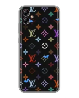 Чехол для Samsung Galaxy A04e (A042) с картинкой «Цветная монограмма LV»