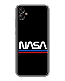 Чехол для Samsung Galaxy A04e (A042) с картинкой «NASA — классика Red Blue»