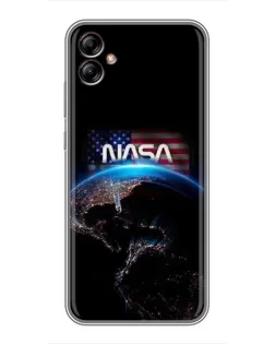 Чехол для Samsung Galaxy A04e (A042) с картинкой «Земля из космоса NASA»